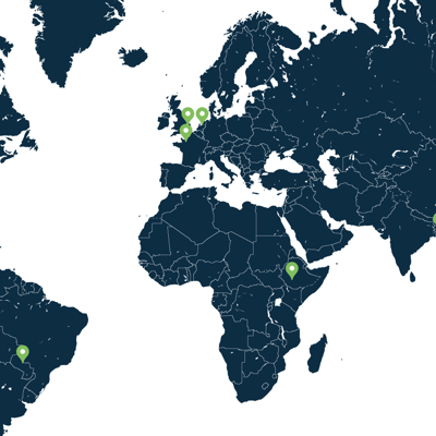 Internationale projecten wereldkaart